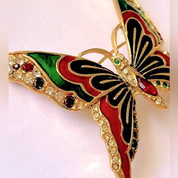 🦋🐝 Vintage Rhinestone Brooch Bundle Butterfly & Bee - Picture 6 of 7